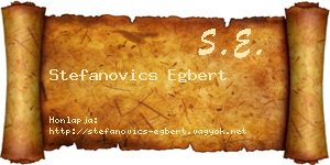Stefanovics Egbert névjegykártya